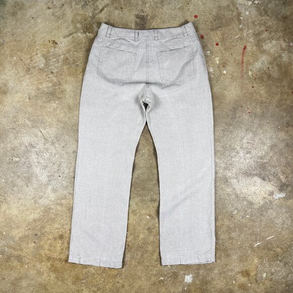 Eileen Fisher Women’s Petite Small Organic‎ Linen Pants Stone Straight Leg - Picture 5 of 14